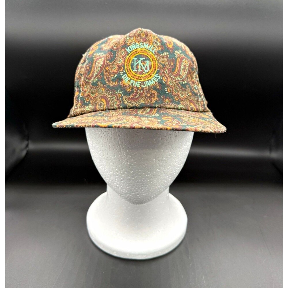 Vintage 90s Kingsmill On The James Golf Hat Paisley Cap USA Made Williamsburg VA